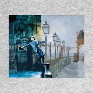 Van Gogh’s Le Moulin de la Galette Terrace and Gene Kelly in Singin’ in the Rain. T-Shirt